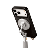 Étui portefeuille en cuir véritable personnalisé avec logo en relief et cordon bandoulière pour iPhone – Vente en gros
