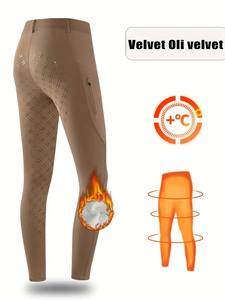 Oem شعار المرأة الشتاء الفروسية الجوارب مقعد كامل المخملية ركوب المؤخرات مع 2 سيليكون الأوتاد جودبورس ركوب الخيل السراويل - Product Image 4