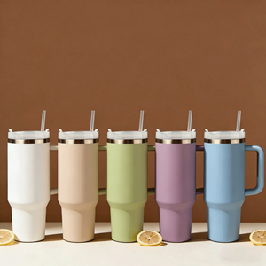 Gobelet isotherme pour voiture 40 oz pour boissons chaudes et froides 6-12h avec paille amovible, gobelet de voiture unisexe pour hommes et femmes, gobelet en acier inoxydable 40 oz - Product Image 1