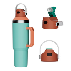 Adaptateur pour seau à glace 40 oz, couvercle en silicone, tasse isotherme en acier inoxydable pour sports de plein air, poignée créative pour thermos portable, sans BPA - Product Image 5