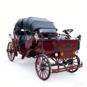 Voiture de tourisme électrique classique à quatre roues personnalisable en usine, auvent rouge, pour mariage, capacité 4-6 personnes, garantie 2 ans - Product Image 5