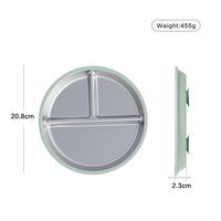 Assiette pour enfants en acier inoxydable, ventouse, non toxique, sans BPA, antidérapante, incassable, durable, imperméable, écologique, réutilisable