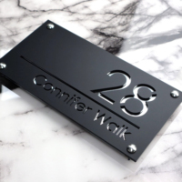 Plaque de numéro de maison numérique en acrylique à personnalisation rapide, autocollante, pour hôtel, dortoir et chambre