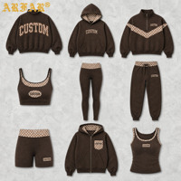 OEM ODM Ensemble de survêtement patchwork à pois pour femme, 2 pièces, tenue de sport pour la gym et le fitness, avec logo personnalisé, vente en gros, approvisionnement en vrac