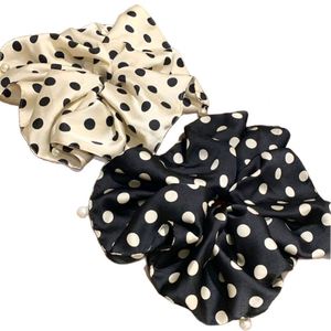 Diadema de acetato satinado con puntos ondulados estilo francés, sensación de alta gama, lazo para el pelo extragrande de doble capa, alta elasticidad, para fiestas y niños. - Product Image 5