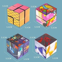Cube magique géométrique stéréo à décompression magnétique en plastique ABS Casse-tête Intelligence infinie Jouet d'exercice Jouet puzzle transfrontalier