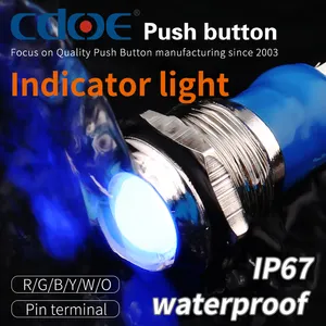 IP67 контактный разъем 8 мм dia светодиодные индикаторы лампы с купольной головкой из нержавеющей стали сигнальная лампа