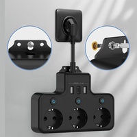Multiprise 3 prises avec protection contre les surtensions, idéale pour le voyage, puissance maximale 4000W, prise murale multi-prises pour le bureau et la maison