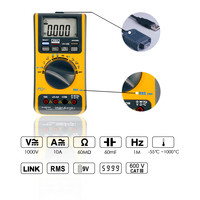VA18B Multimeter Rentang Otomatis DMM TRMS Antarmuka USB Penguji Listrik DC AC Tegangan Kapasitansi Ohm Hz 6000 Hitungan CAT III
