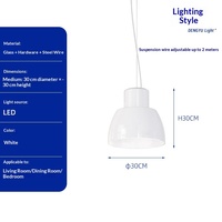 Luminaire suspendu LED en verre moderne nordique, lustre minimaliste pour salle à manger, comptoir de bar