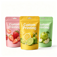 Sachets personnalisés imprimés en gros de fruits secs tropicaux en tranches, assortiment individuel, avec fermeture éclair personnalisable pour fruits secs et noix