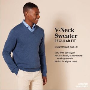 <span class=keywords><strong>Pull</strong></span>-over essentiel pour <span class=keywords><strong>homme</strong></span>, <span class=keywords><strong>col</strong></span> en <span class=keywords><strong>V</strong></span>, manches longues, uni, en polyester/coton, disponible en grandes tailles, collection automne ODM - Product Image 2