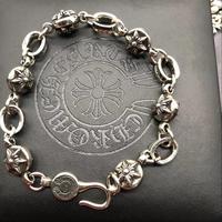 Vente en gros, collier cubain en argent sterling S925, style punk, 20 cm, chaîne à maillons, bracelets croix