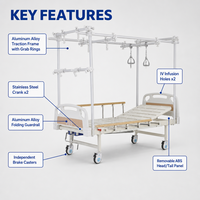 Lit de traction orthopédique manuel, lit d'hôpital, cadre de traction pour le dos et les genoux, lit de soins infirmiers, lit médical pour personnes âgées, soins intensifs, OEM
