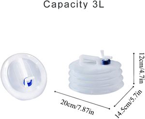 ถังน้ำพับได้ขนาด 5 ลิตร 10 ลิตร 15 ลิตร ปลอดสาร BPA สำหรับเก็บน้ำ พกพาสะดวก เหมาะสำหรับการตั้งแคมป์และขับรถ - Product Image 4