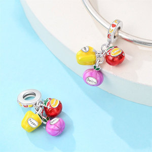 Pendentif en forme de dessin animé mignon, en laiton blanc, bijoux unisexes tendance, cadeau parfait pour la décoration quotidienne - Product Image 5