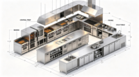 Solution de conception complète d'équipements de cuisine commerciale 3D pour projets de restauration