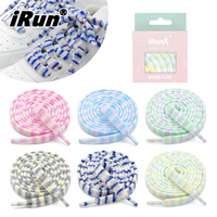 Lacets de chaussures IRun personnalisés, double couche, épais, doux et moelleux, lacets plats en peluche pour baskets