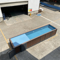 Luxuriöser 30ft Vorgefertigter Container-Swimmingpool Oberirdisch mit LED-Beleuchtung Tragbarer Außen-Lap-Pool Maßgefertigte Größe Geringe Mindestbestellmenge