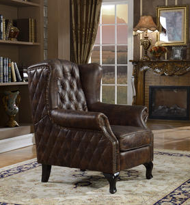 <span class=keywords><strong>Fauteuil</strong></span> à dossier haut en <span class=keywords><strong>cuir</strong></span> véritable, style loft industriel rétro, durable, pour salon - Product Image 5