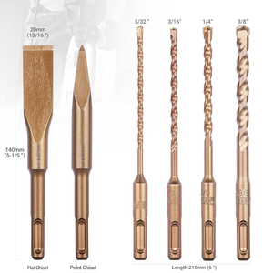 6Pcs Carbide Tip Rotary Hammer Drill Bits and <strong>Chisels</strong> Set for Concrete <strong>Masonry</strong> Stone Brick DIY <strong>SDS</strong>-Plus Drill Bit and <strong>Chisel</strong> - Product Image 3