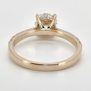 Cincin Emas <span class=keywords><strong>Platinum</strong></span> Oval Berlian IGI Bersertifikat Buatan Laboratorium 14K 18K 10K Cincin Pertunangan Berlian Laboratorium - Product Image 2