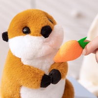 Peluche Otter Debout Moelleuse, Jouet en Peluche Doux Otter de Mer avec Décoration Carotte en Peluche pour Ornement de Bureau, Cadeau d'Anniversaire pour Enfants