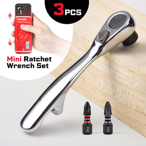 Geinxurn Slide Tool Box 3PCS Mini <strong>Ratchet</strong> <strong>Wrench</strong> Set With Bit,Impact Adapter - Product Image 2