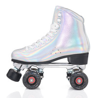 Pro adulte extérieur quatre couleurs PU 4 roues patins à roulettes châssis en aluminium avec roues en alliage PU rouleau clignotant Double ligne