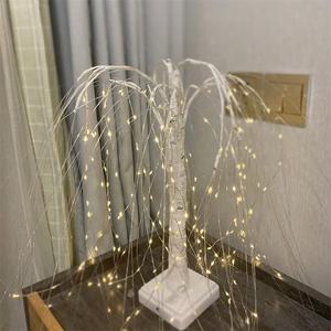 Árbol de mesa de bonsái blanco cálido, árbol iluminado, <span class=keywords><strong>sauce</strong></span> <span class=keywords><strong>llorón</strong></span>, árbol iluminado con control remoto, 1,5 pies, 2 pies, 192 LED, novedad - Product Image 2