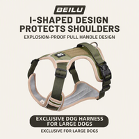 Harnais Réfléchissant Anti-Traction pour Chien, Vente en Gros Usine, avec Boucle en Acier Inoxydable et Plastique, pour Grands Chiens, Transfrontalier