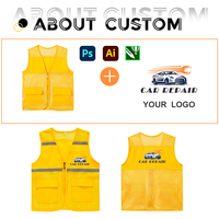 Gilet de sécurité réfléchissant personnalisé avec logo pour les travaux de construction et d'ingénierie, vêtements de travail multi-poches avec fermeture éclair