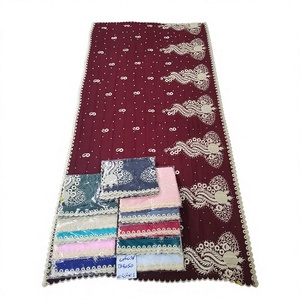 Wholesale Custom Floral Embroidery Beaded Border Cotton Women Shawl Lightweight Daily Wear <b>Scarf</b> Wrap Bulk - Product Image 2