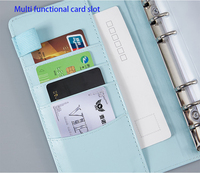 En gros Budget Classeur Macaron Couleur PU Cuir Cahier Portable A5 A6 Classeur 6 Anneaux Journal Cahier Budget Classeur