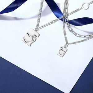 Collares Populares para Parejas, Diseño de Corazón, Joyería de Acero Inoxidable, Regalos de Fabricación de Alta Calidad - Product Image 3
