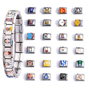 Pulsera Modular Italiana de Acero Inoxidable con Dijes de Dibujos Animados, Joyería DIY, Regalo Unisex, Accesorio de Moda - Product Image 1