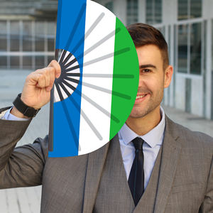 Abanicos <span class=keywords><strong>de</strong></span> mano plegables <span class=keywords><strong>de</strong></span> plástico con bandera <span class=keywords><strong>de</strong></span> Sierra Leona al por mayor para carnaval, boda, Festival, fiesta, <span class=keywords><strong>agencia</strong></span> <span class=keywords><strong>de</strong></span> <span class=keywords><strong>viajes</strong></span> - Product Image 3