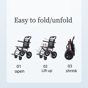 Silla de ruedas de viaje manual plegable ultraligera para personas mayores, silla de ruedas barata de avión portátil para discapacitados - Product Image 4