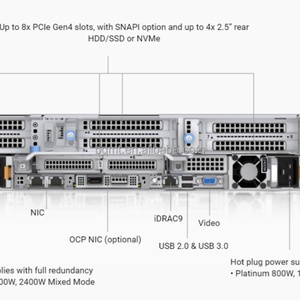 ใหม่สำหรับเซิร์ฟเวอร์แร็ค PowerEdge R750 ระดับองค์กร Intel Xeon E-2300 64GB DDR4 ECC/Non-ECC 8x3.5/16x2.5" HDD/SSD คู่ 1GbE มีสินค้าในสต็อก - Product Image 4