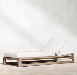 Sillas de Piscina Fáciles de Limpiar, Tumbonas, Chaise Longue de Teca, Muebles de Exterior con Cojín - Product Image 1