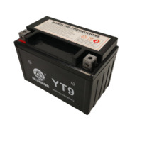 Bateria de motocicleta yt9 12v9ah, bateria sem chumbo-ácido