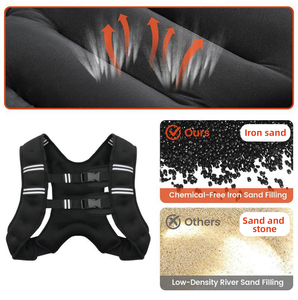 Gilet lesté unisexe en néoprène respirant et réfléchissant, réglable pour adultes - Course en plein air, gym, fitness, entraînement de force, exercice - Product Image 6