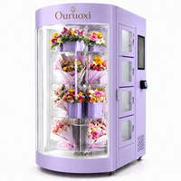 Distributeur automatique de fleurs Ouruoxi, directement de l'usine, entièrement automatique, réfrigéré, intelligent, avec écran LED