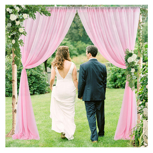 2 pannelli in Terracotta in solido drappeggi in tessuto ruggine filato di matrimonio con sfondo ad arco per feste decorazione per ombreggiatura da cerimonia - Product Image 4