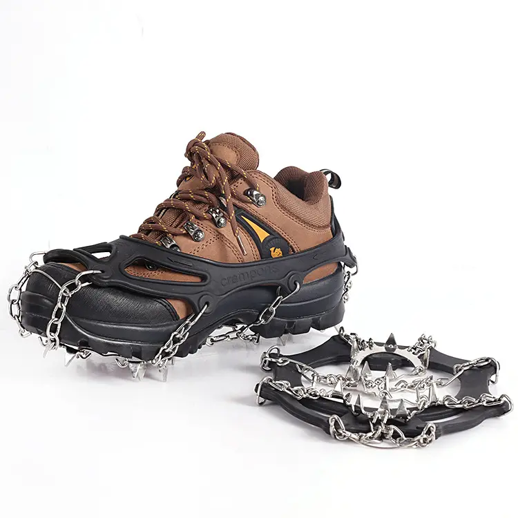 Crampons Ice Cleats Traction Snow Grips for Boots Shoes Women Men Kids Anti Slip 19 Stainless Steel Spikes Safe Protect for Hiki