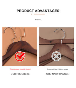 Appendiabiti da donna <span class=keywords><strong>Vintage</strong></span> per uomo adulto appendiabiti in legno antiscivolo appendiabiti retrò appendiabiti in legno massello rifinito liscio - Product Image 4