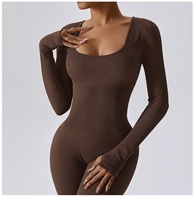 2023 nouveau personnalisé printemps Sexy entraînement sport Gym Fitness une pièce Spandex Yoga costume body combinaison sans couture moulante pour les femmes