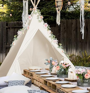 Tiny Land Grande Tente <span class=keywords><strong>Tipi</strong></span> pour Adultes Enfants <span class=keywords><strong>Tipi</strong></span> Tente <span class=keywords><strong>Intérieur</strong></span> avec Sac Tente de Nuit en Coton - Product Image 6