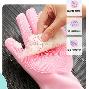 Guantes de Limpieza Reutilizables de Espesor Medio, Resistentes al Calor, con Cepillo de Silicona para Lavar Platos, Diseño Nuevo 2025 - Product Image 2