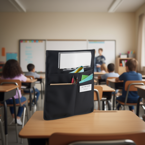 Pochette de chaise de classe avec porte-nom, organisateur de siège scolaire en tissu, design minimaliste pour enfant - Product Image 2